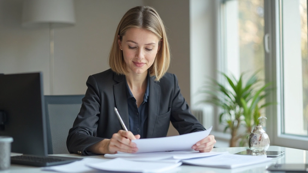 Profesionálny pracovný priestor s notebookmi a finančnými dokumentmi